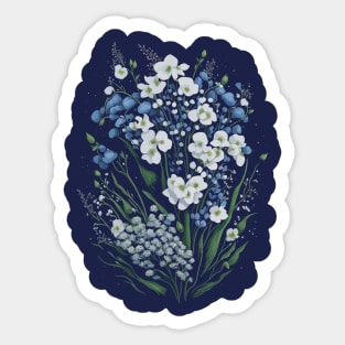 Bouquet of forget me not flowers Sticker